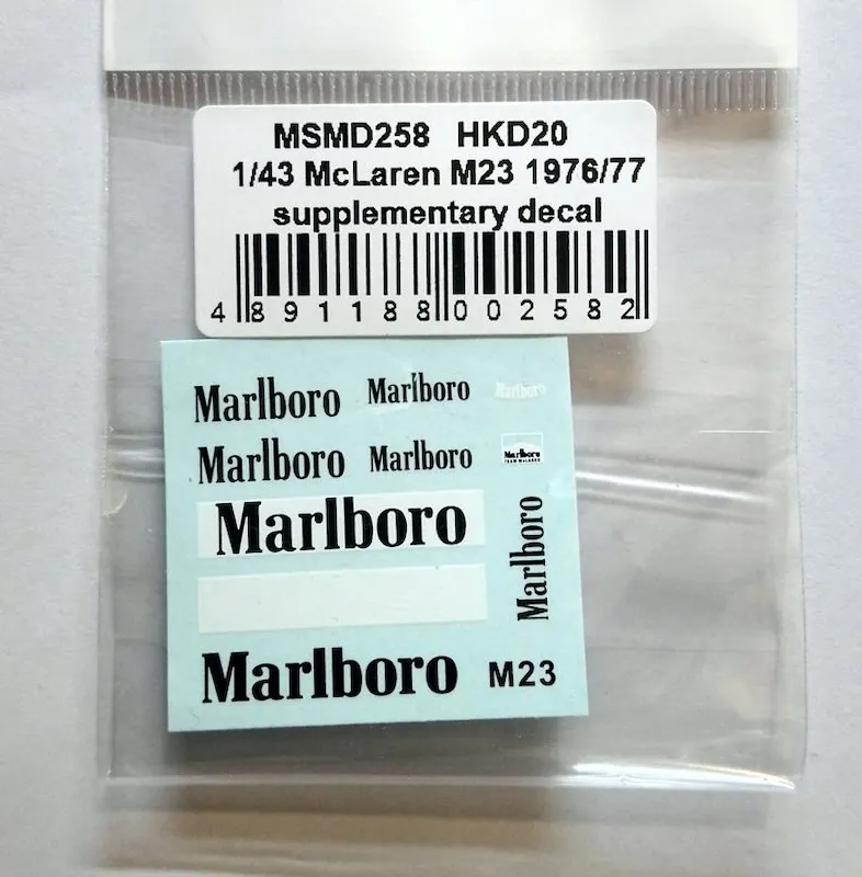 MSMクリエイション 1/43 マクラーレン M23 1976/77 マルボロデケール　MSMD258