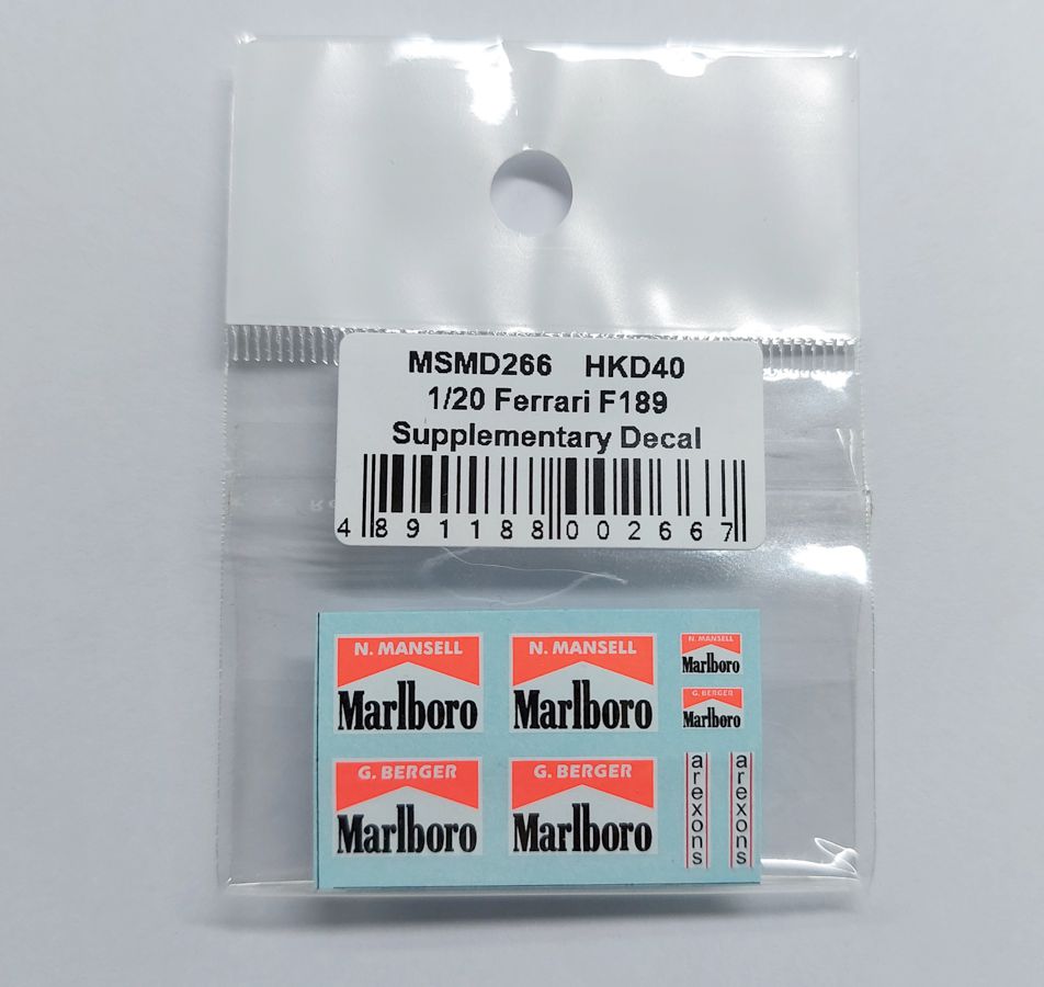 マルボロ　レア　パネル MSMクリエイション 1/20 フェラーリ F189 640 マルボロ タバコ
