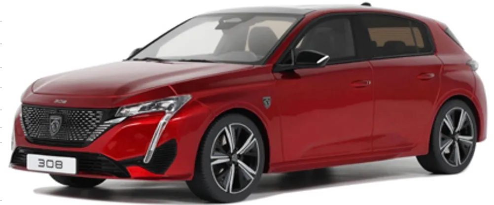 [予約] オットーモビル 1/18 プジョー 308 GT 2022 レッド　OTM1140