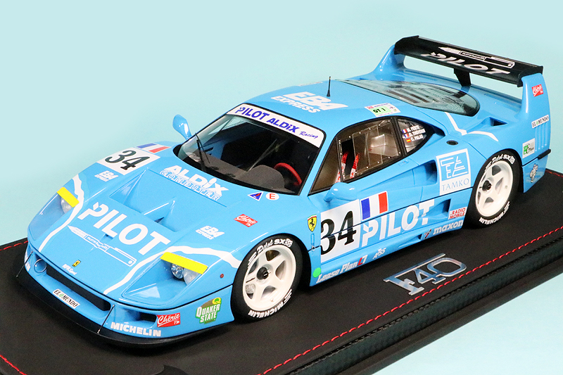 BBR 1/18 フェラーリ F40 "PILOT" ルマン 24h 1995 No.34 (ディスプレイケース付)　P18139E