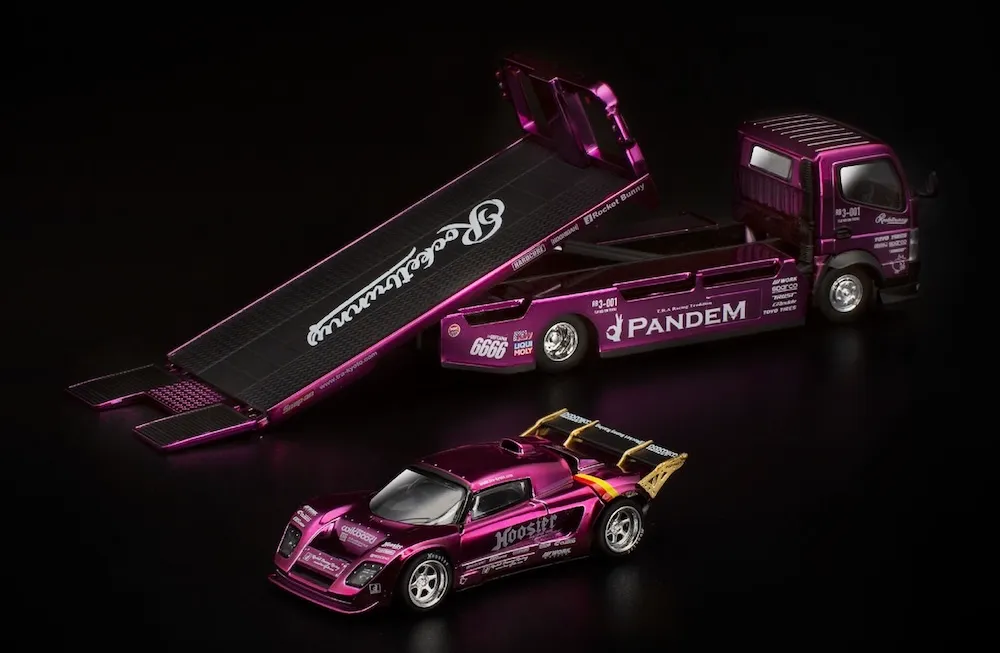 [予約] ポップレース 1/64 パンデム ロータス エリーゼ パープル クロームトラックセット　PR640477-PR640489