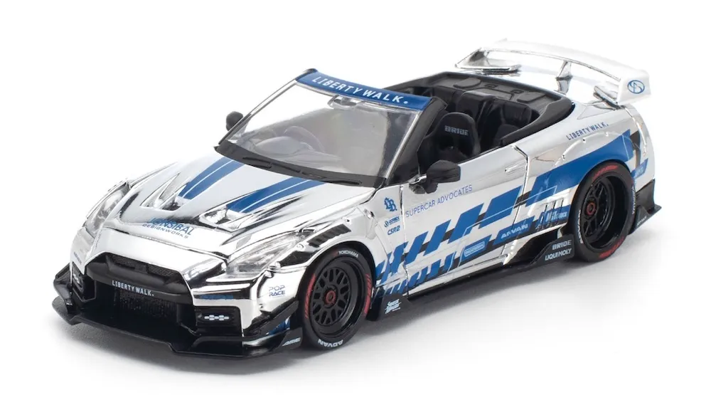 [予約] ポップレース 1/64 LB-WORKS ニッサン 35GT-R ファイナルエディション シルバークローム　PR640589