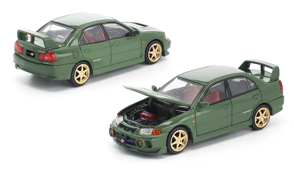 [予約] POPレース 1/64 ミツビシ ランサー Evo.4 グリーン　PRE022