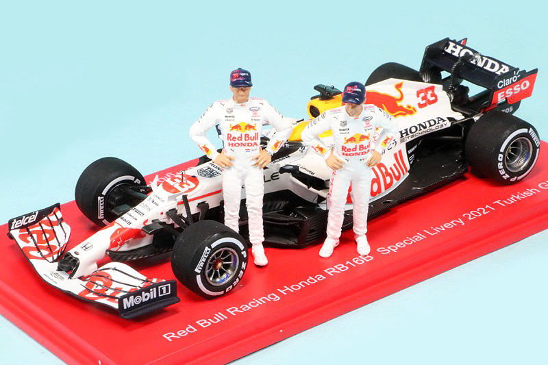 ユーロスポーツ特注スパーク 1/43 レッドブル レーシング ホンダ RB16B トルコGP 2021 "ありがとう" スペシャルカラー M.フェルスタッペン & S.ペレス (フィギュア付)　RBR-ES-2118