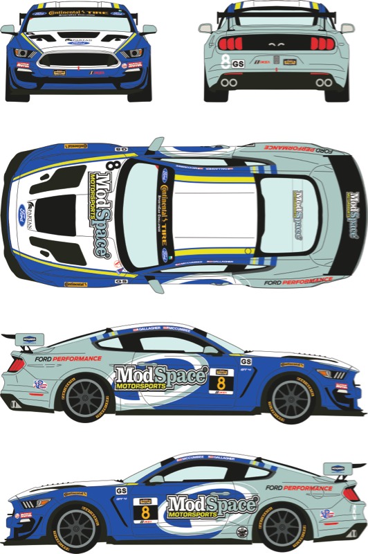 レーシングデカールズ 1/24 フォード マスタング GT4 IMSA ワトキンスグレン 2018 No.8 (タミヤ対応)　RDE24-035