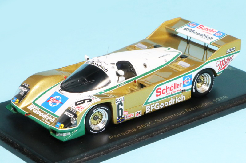レースランド特注スパーク 1/43 ポルシェ 962C スーパーカップ ノリスリンク 1989 2nd J.アンドレッティ No.6　RS1759