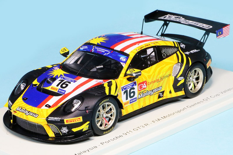 スパーク 1/43 ポルシェ 911 GT3 R FIA Motorsport Games GT Cup Vallelunga 2019 No.16 "Team Malaysia"　S6316