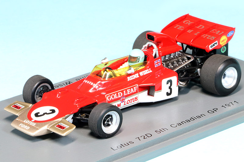 スパーク 1/43 ロータス 72D カナダGP 1971 R.ウィセル デカール加工品　S7126S