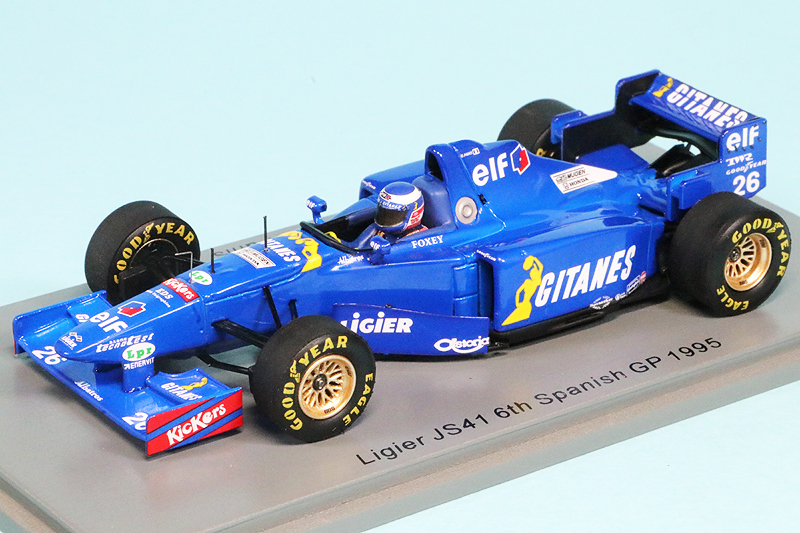 スパーク 1/43 リジェ JS41 スペインGP 1995 6th O.パニス デカール加工品　S7409S