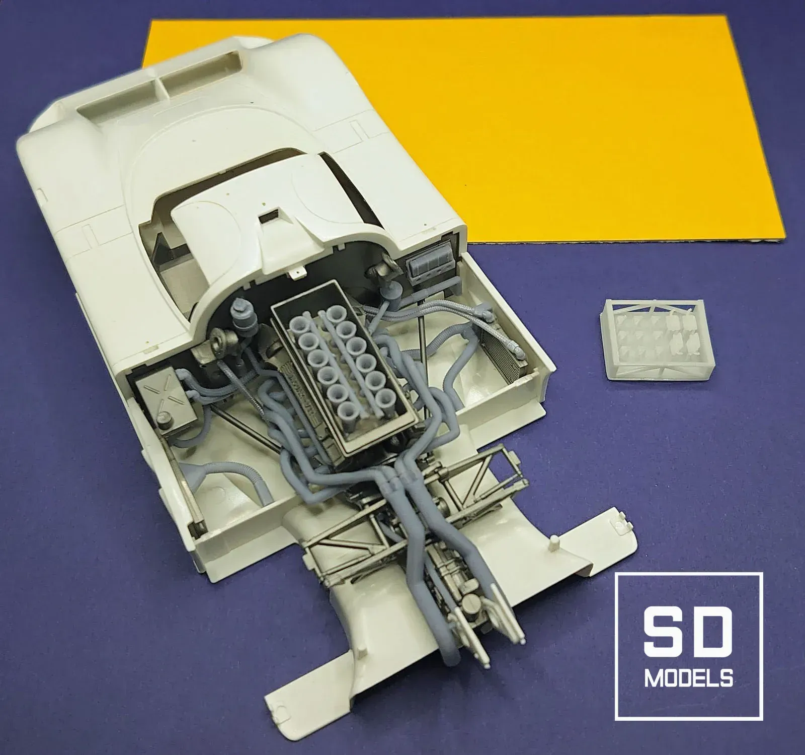 [予約] SD MODELS 1/24 3Dプリントパーツ  ジャガー XJ9 ルマン エンジンパーツセット マステ付き タミヤ対応　SD-J02_1