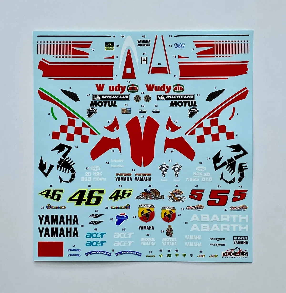 [予約] SK decal 1/12 ヤマハ YZR-M1 モトGP アバルトカラー オーストラリアGP 2007 V.ロッシ C.エドワーズ フルデカール BEEMAX対応 　SK12002