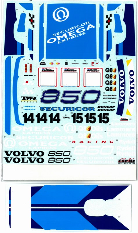SK24018 - SK Decal 1/24 ボルボ 850 エステート BTCC 1994
