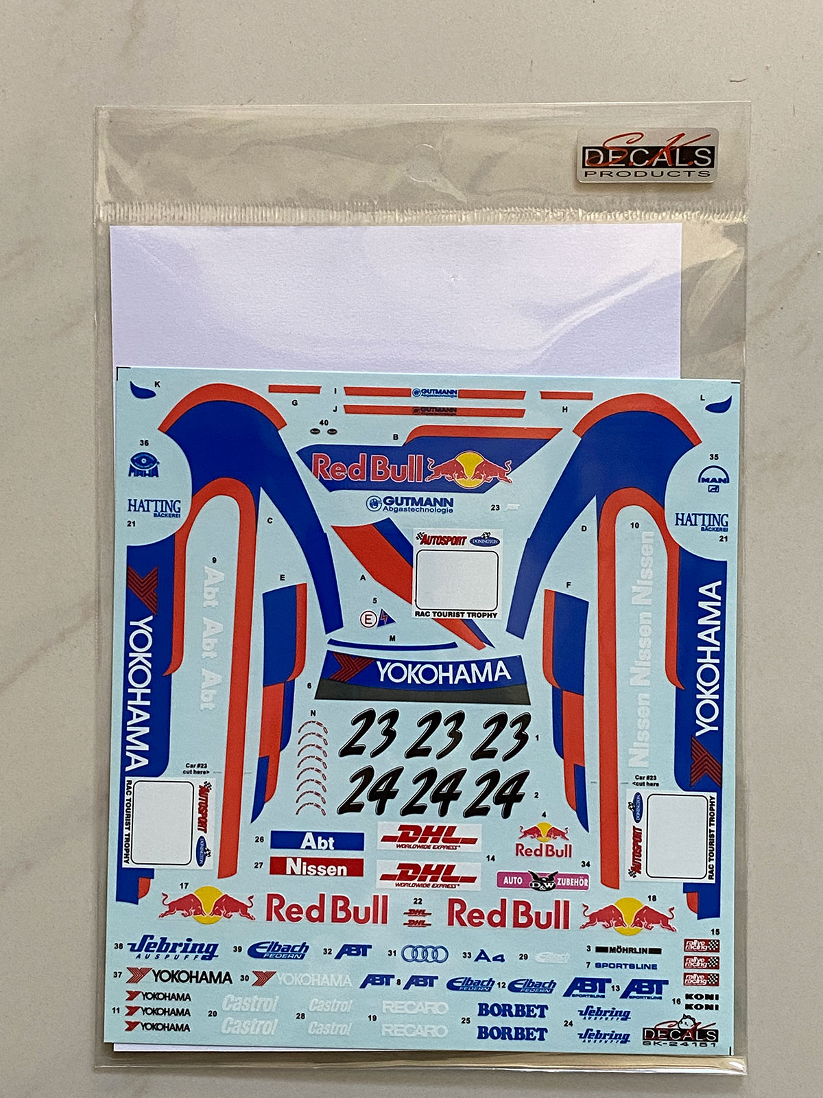 SK Decal 1/24 アウディ A4 クアトロ RAC Tourist Trophy 1997 No.23/24 フルデカール nunu対応　SK24151