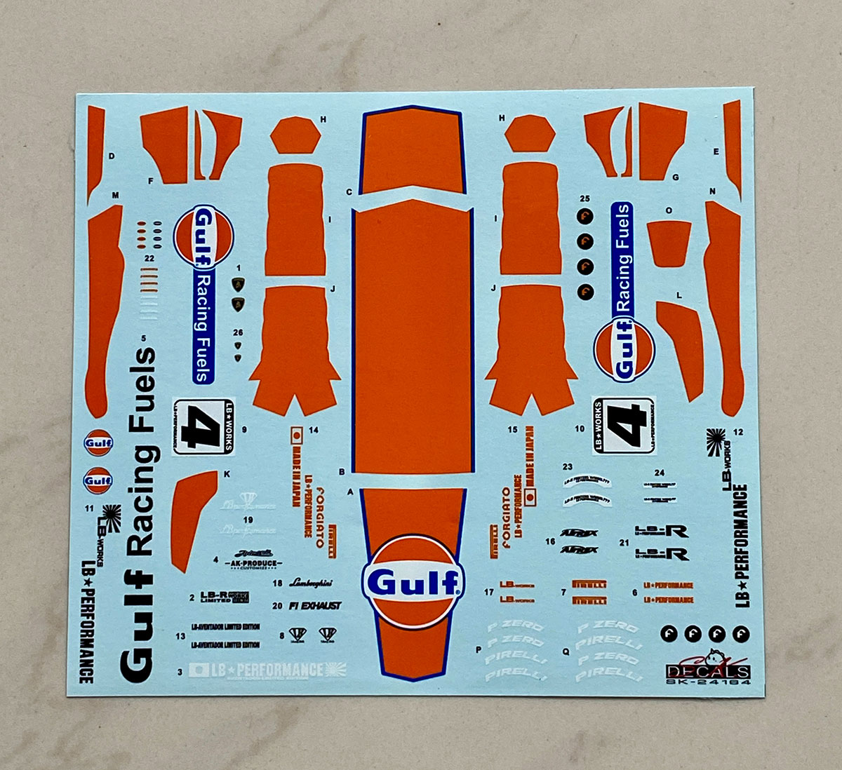 SK Decal 1/24 LB-WORKS ランボルギーニ アヴェンタドール Ver.1 Gulf ガルフ フルデカール　SK24164