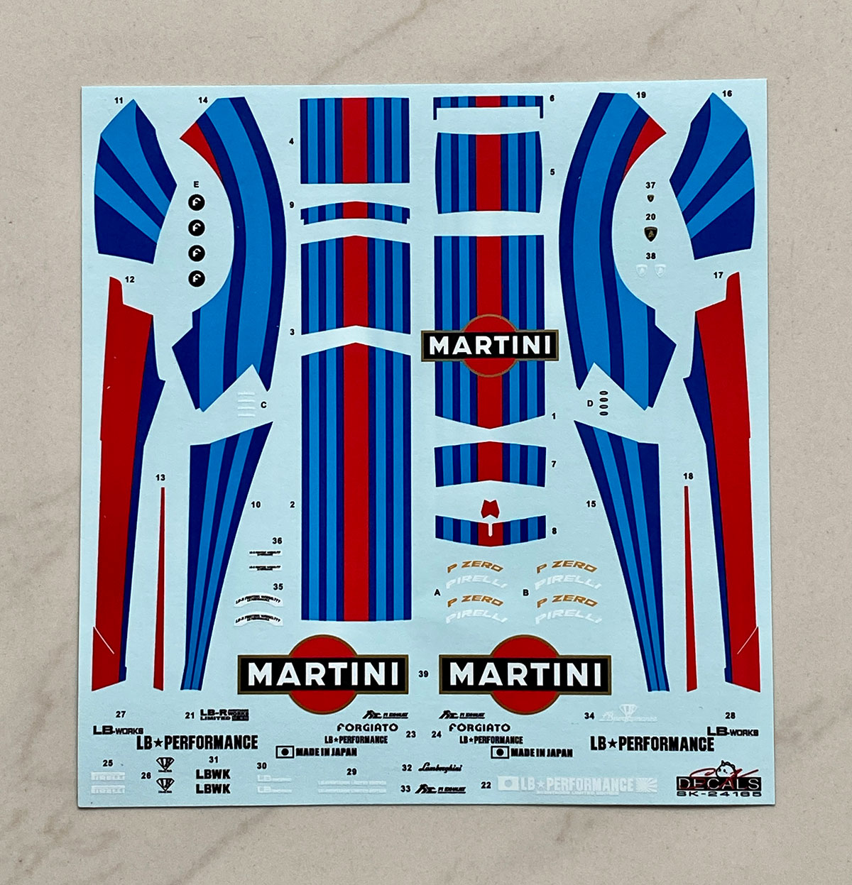 SK Decal 1/24 LB-WORKS ランボルギーニ アヴェンタドール Ver.1 Martini マルティニ フルデカール　SK24165