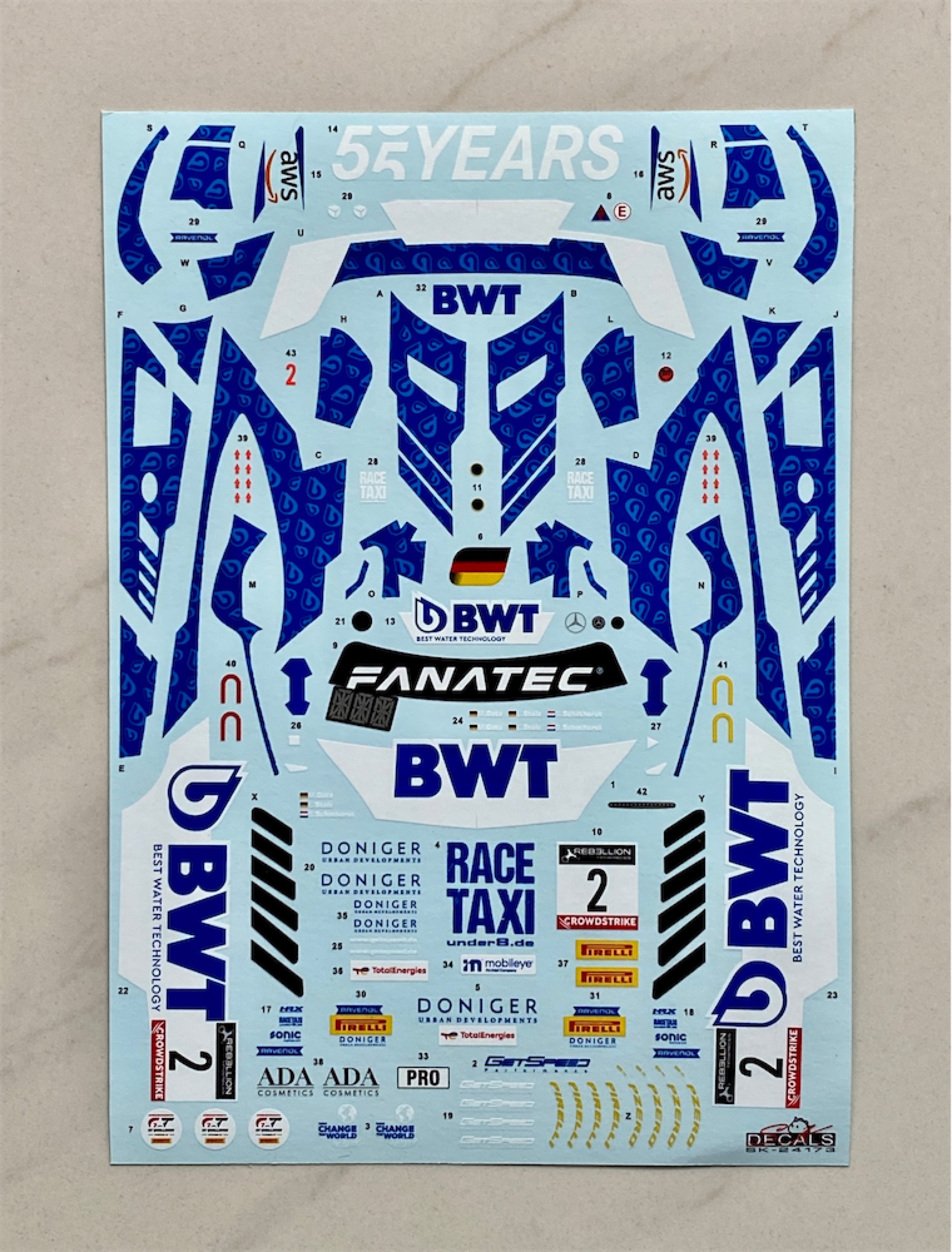SK Decal 1/24 メルセデス AMG GT Evo "BWT" スパ 24h 2022 No.2 フルデカール タミヤ対応　SK24173