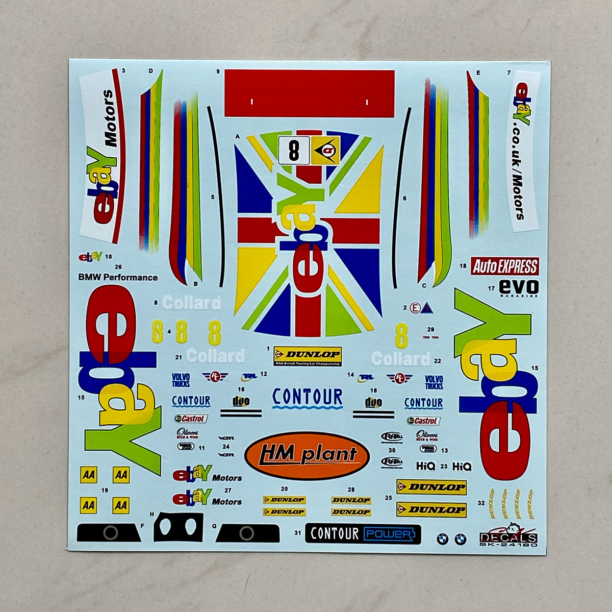 SK Decal 1/24 BMW 320si E90 BTCC ノックヒル GP 2012 No.8 フル