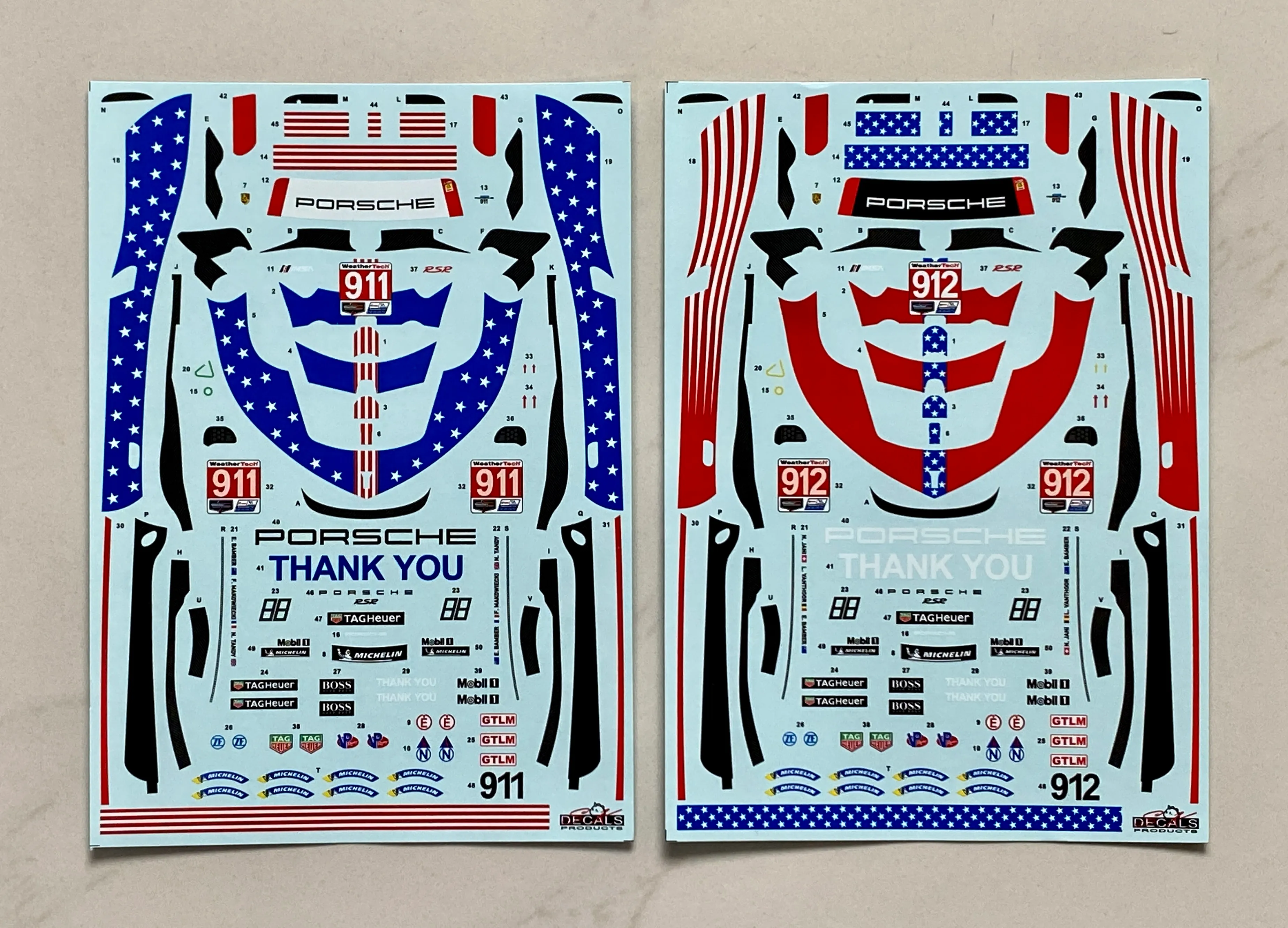 SK Decal 1/24 ポルシェ 911 RSR-19 モービル1 IMSA セブリング 12h 2020 No.911/912　SK24200