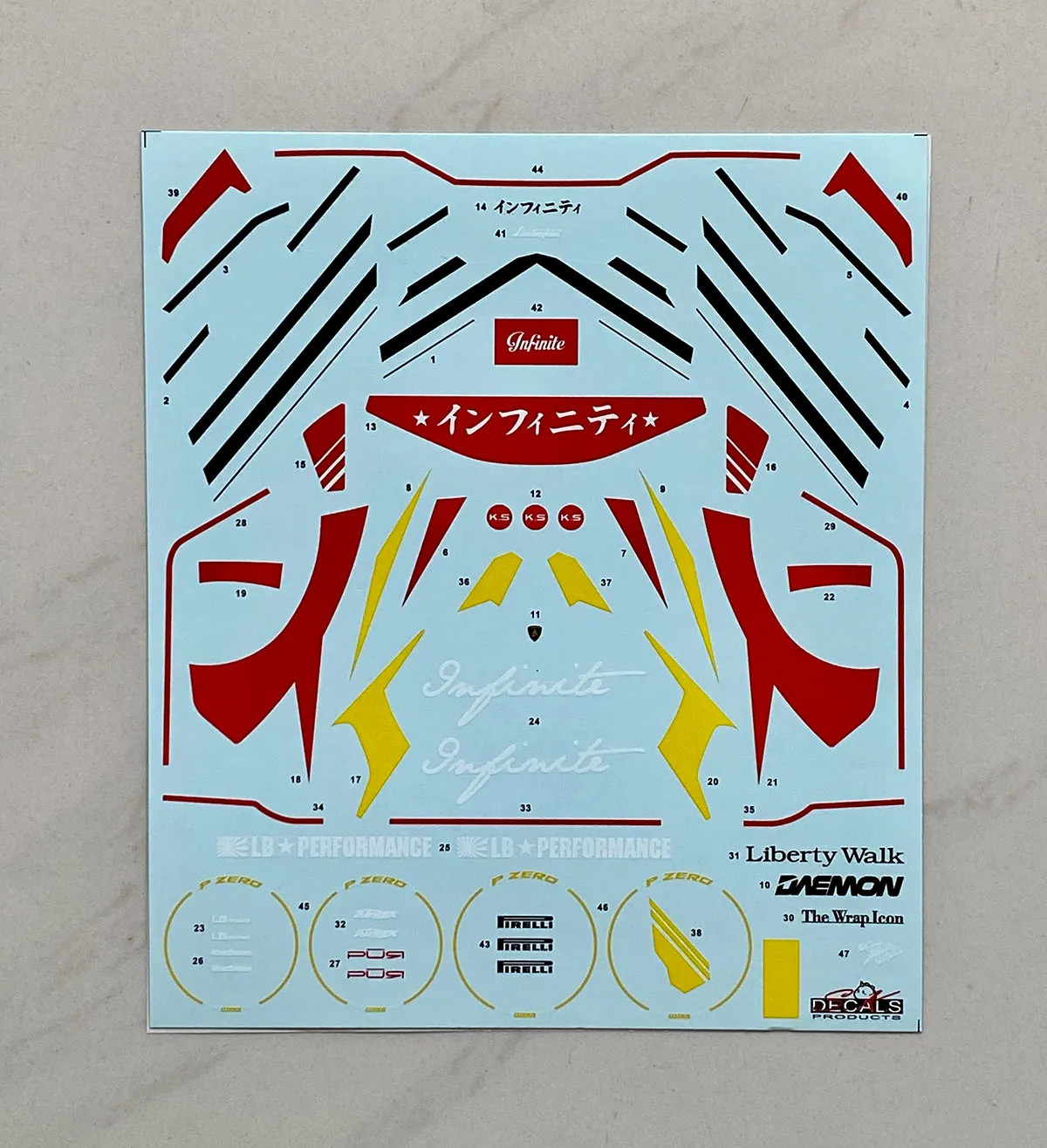 SK decal 1/24 LB-WORKS ランボルギーニ アヴェンタドール Ver.2 Infinite インフィニティ フルデカール  　SK24207