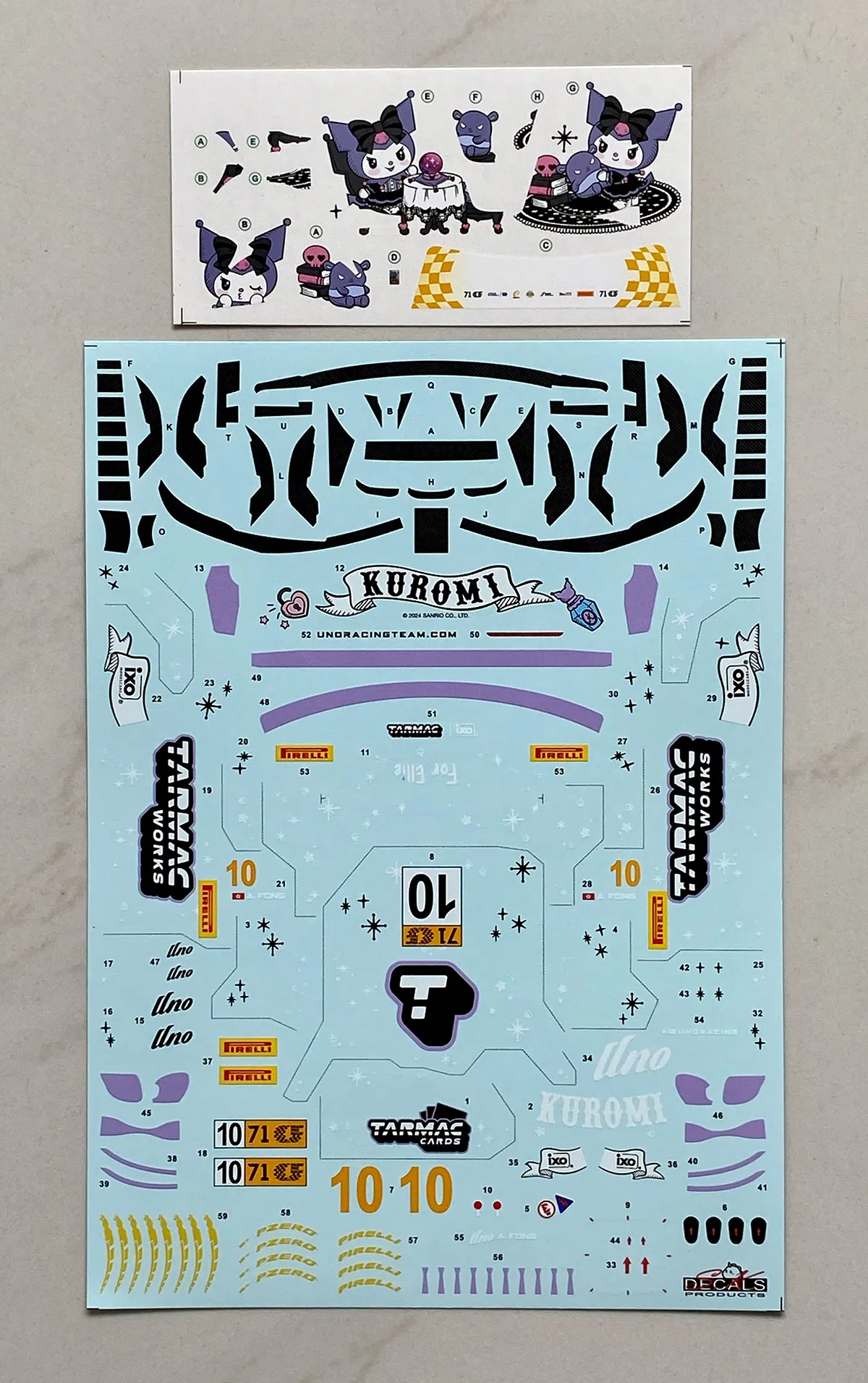 SK decal 1/24 アウディ R8 LMS Evo.2 GT3 FIA GT マカオ GTカップ 2024 Uno Racing Team No.10 フルデカール nunu対応　　SK24217