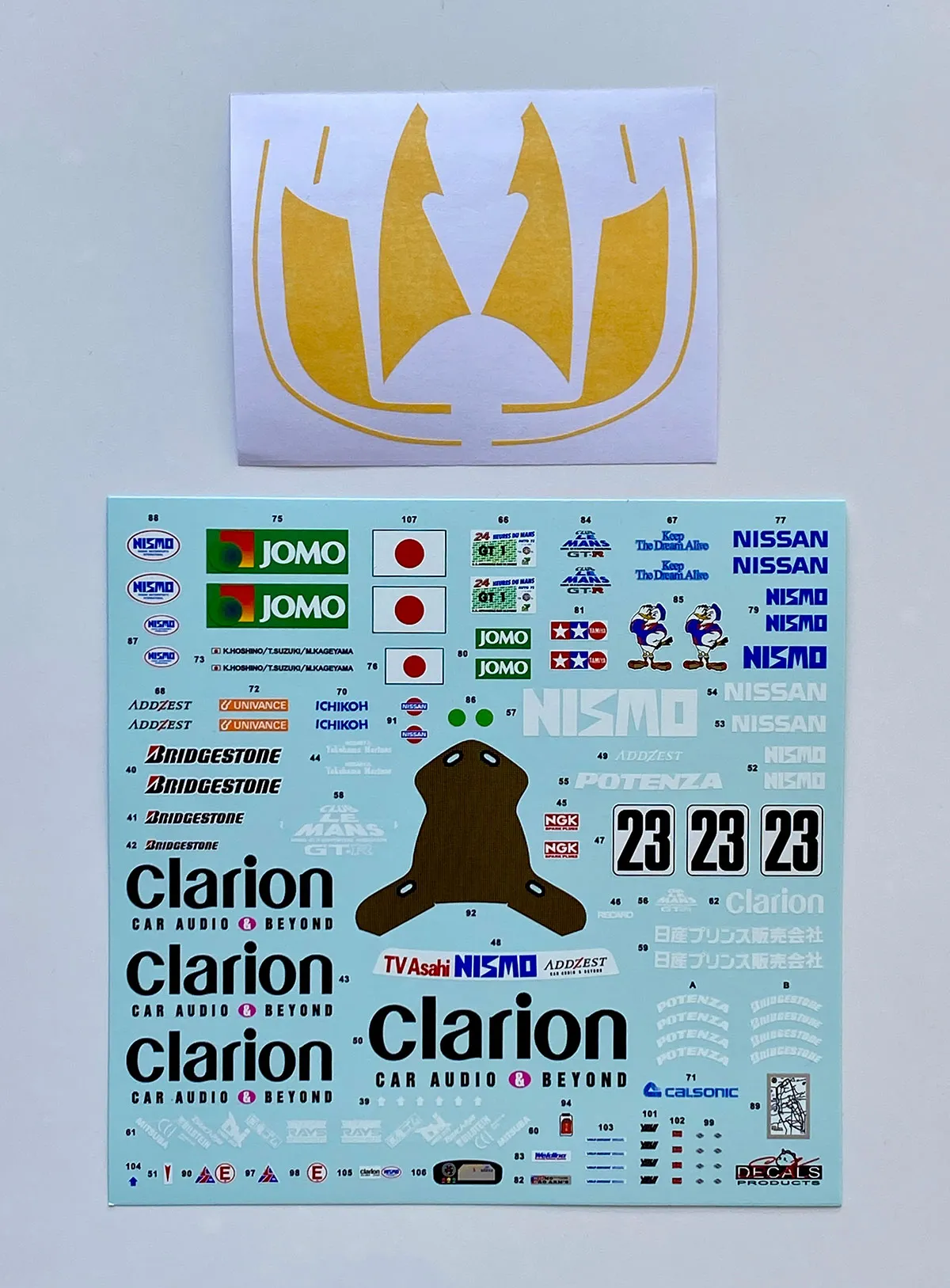 SK decal 1/24 ニッサン スカイライン GT-R R33 ニスモ クラリオン