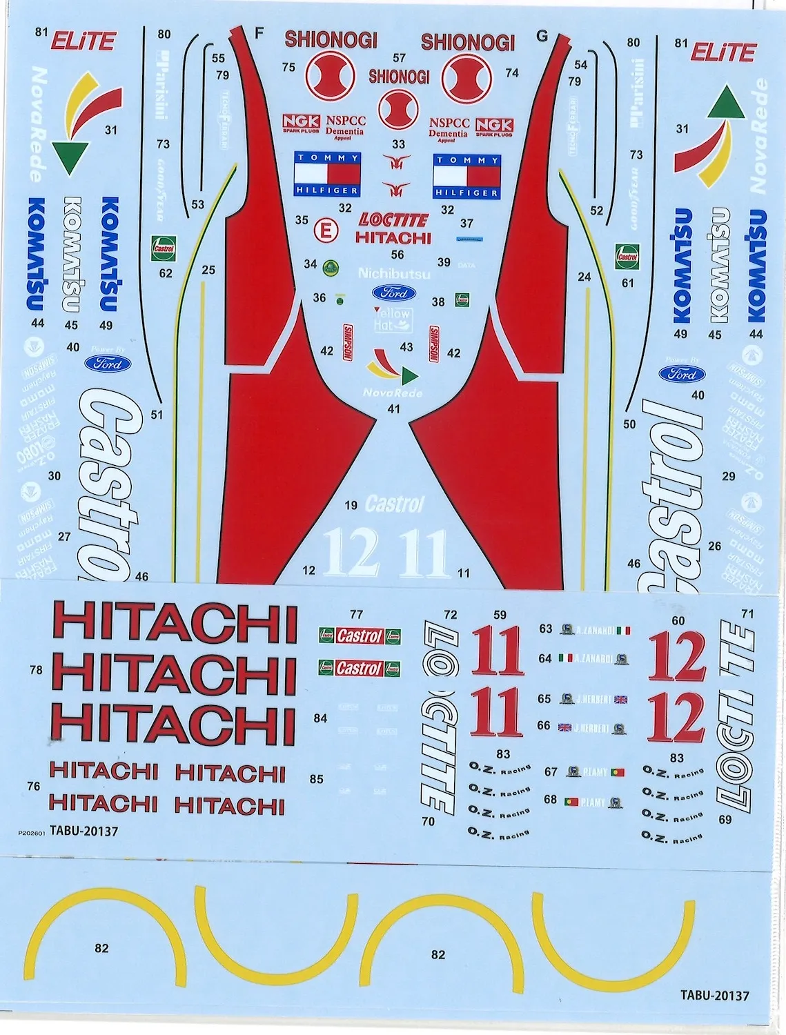 タブデザイン 1/20 ロータス 107B 1993 フルデカール タミヤ対応　TABU-20137