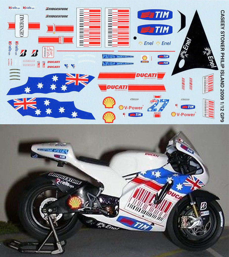 TBデカール 1/12 ドゥカティ GP9 モトGP フィリプアイランド 2009 C.ストーナー　TBD002