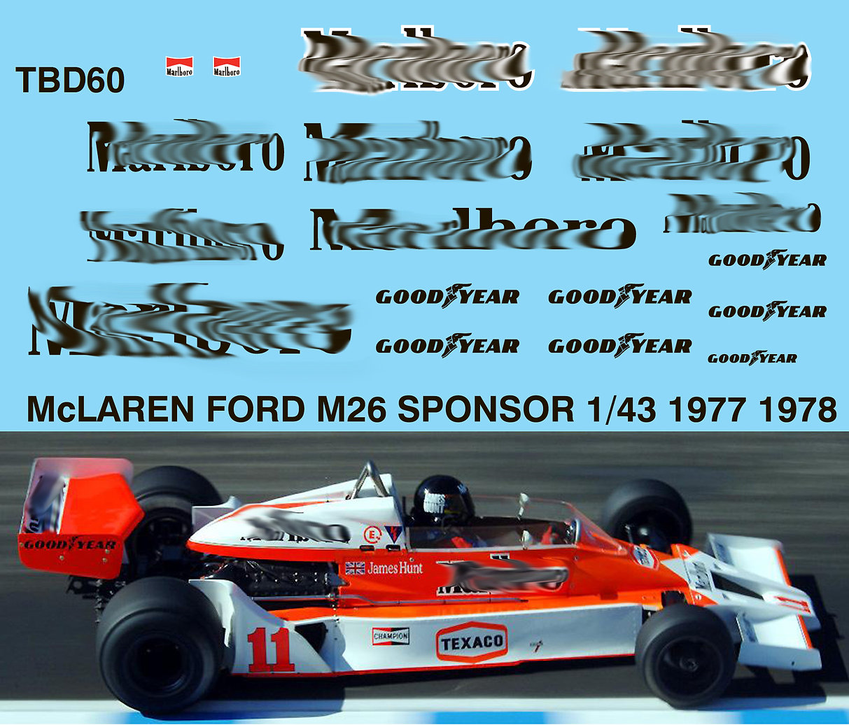 TBデカール 1/43 マクラーレン M23 1976 マルボロ タバコ