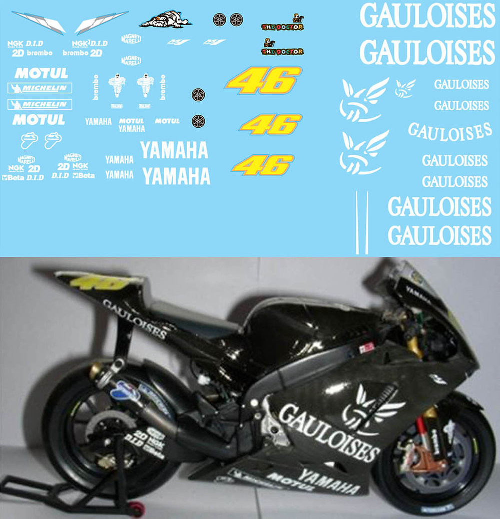 TBデカール 1/12 ヤマハ ヤマハ YZR-M1 ゴロワーズ モトGP 2005 テスト V.ロッシ フルデカール　TBD086