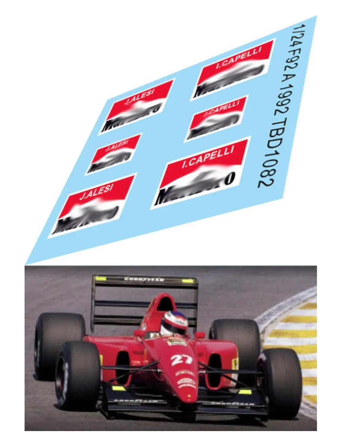 TBデカール 1/24 フェラーリ F92A 1992 マルボロ タバコデカール J