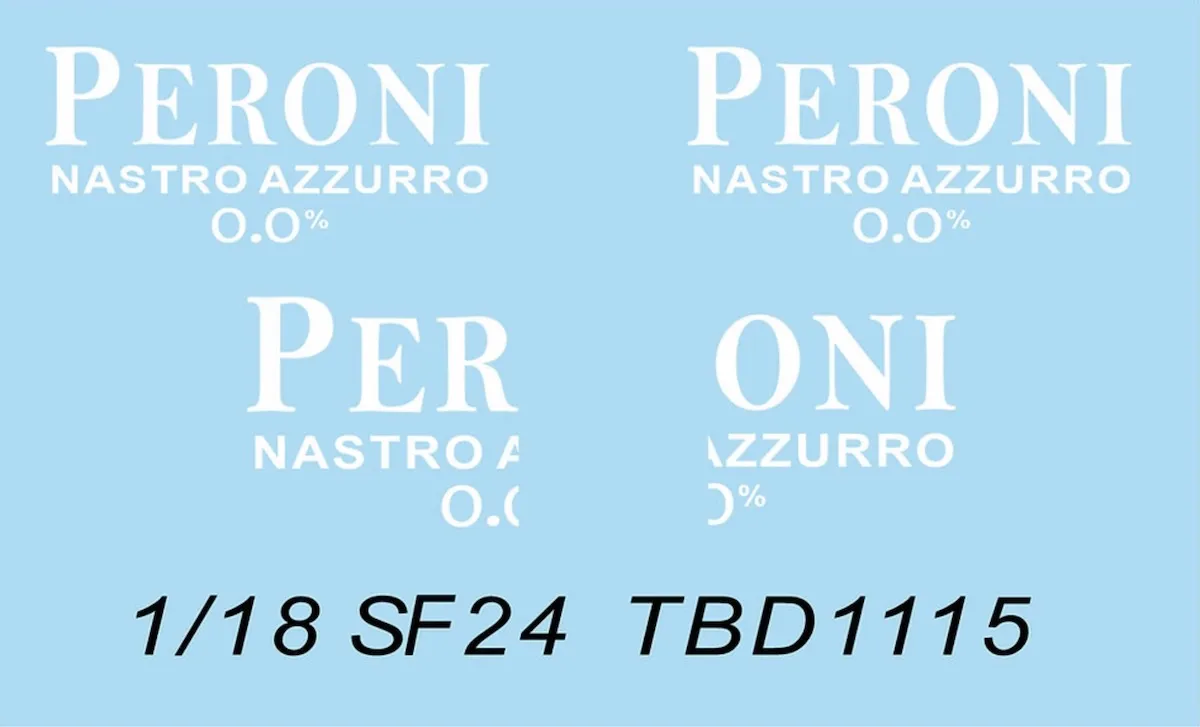 TBデカール 1/18 フェラーリ SF-25 Peroni オプションデカール　TBD1115