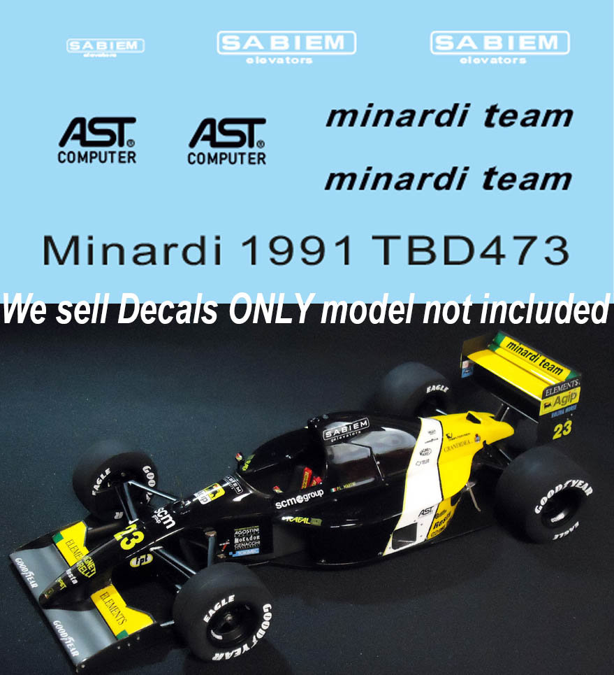 TBデカール 1/43 ミナルディ M191 1991 オプションデカール　TBD473