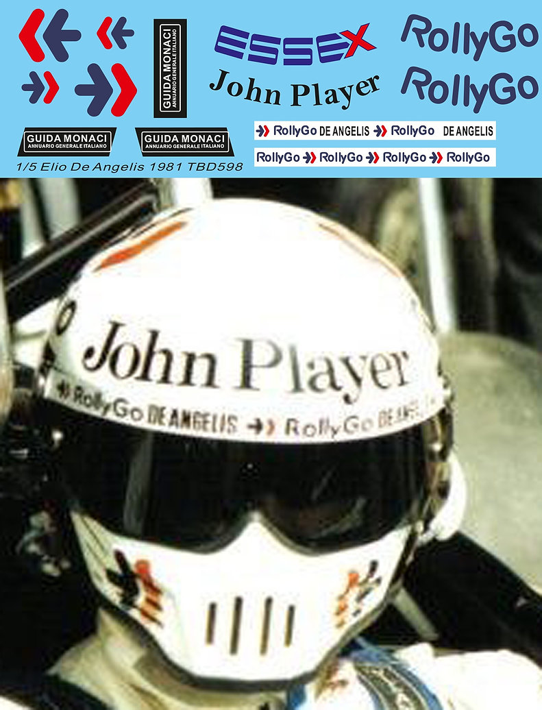 TBデカール 1/5 E.de.アンジェリス 1981 ヘルメット タバコデカール　TBD598