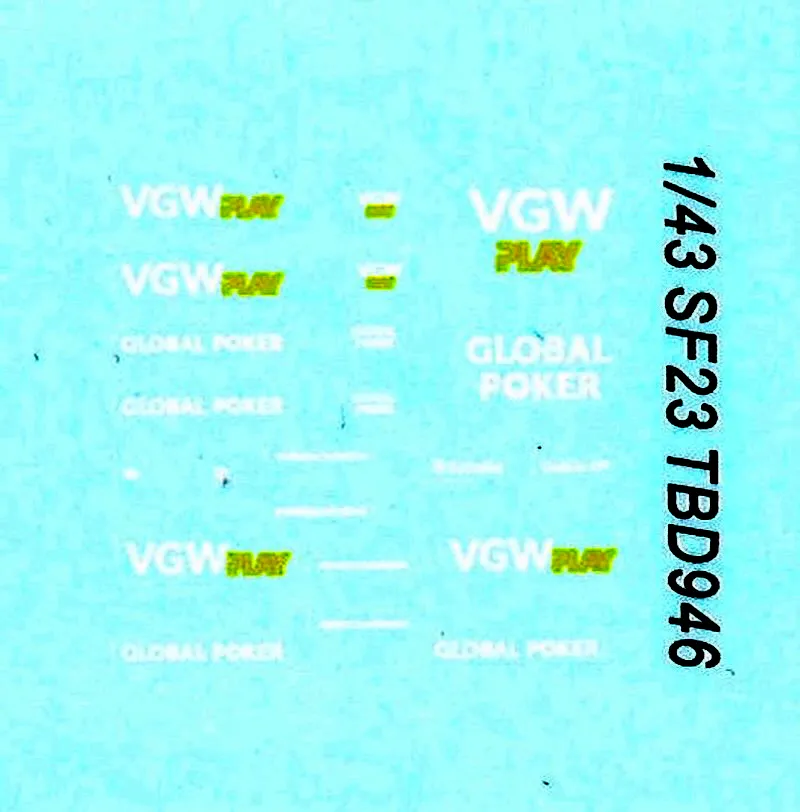 TBデカール 1/43 フェラーリ SF-23 2023 オプションデカール　TBD946