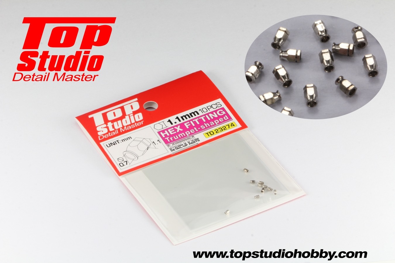 トップスタジオ 六角フィッティング (六角フランジ) 1.1mm トランペット型 TD23274