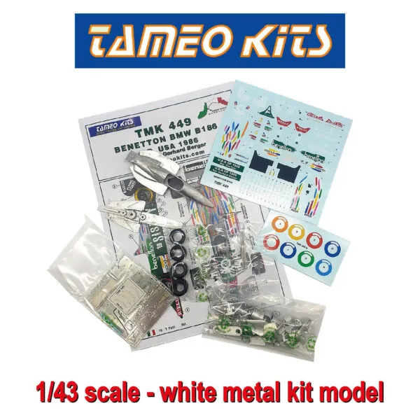 タメオ 1/43 メタルキット ベネトン B186 USA GP 1986 G.ベルガー T.ファビ　TMK449