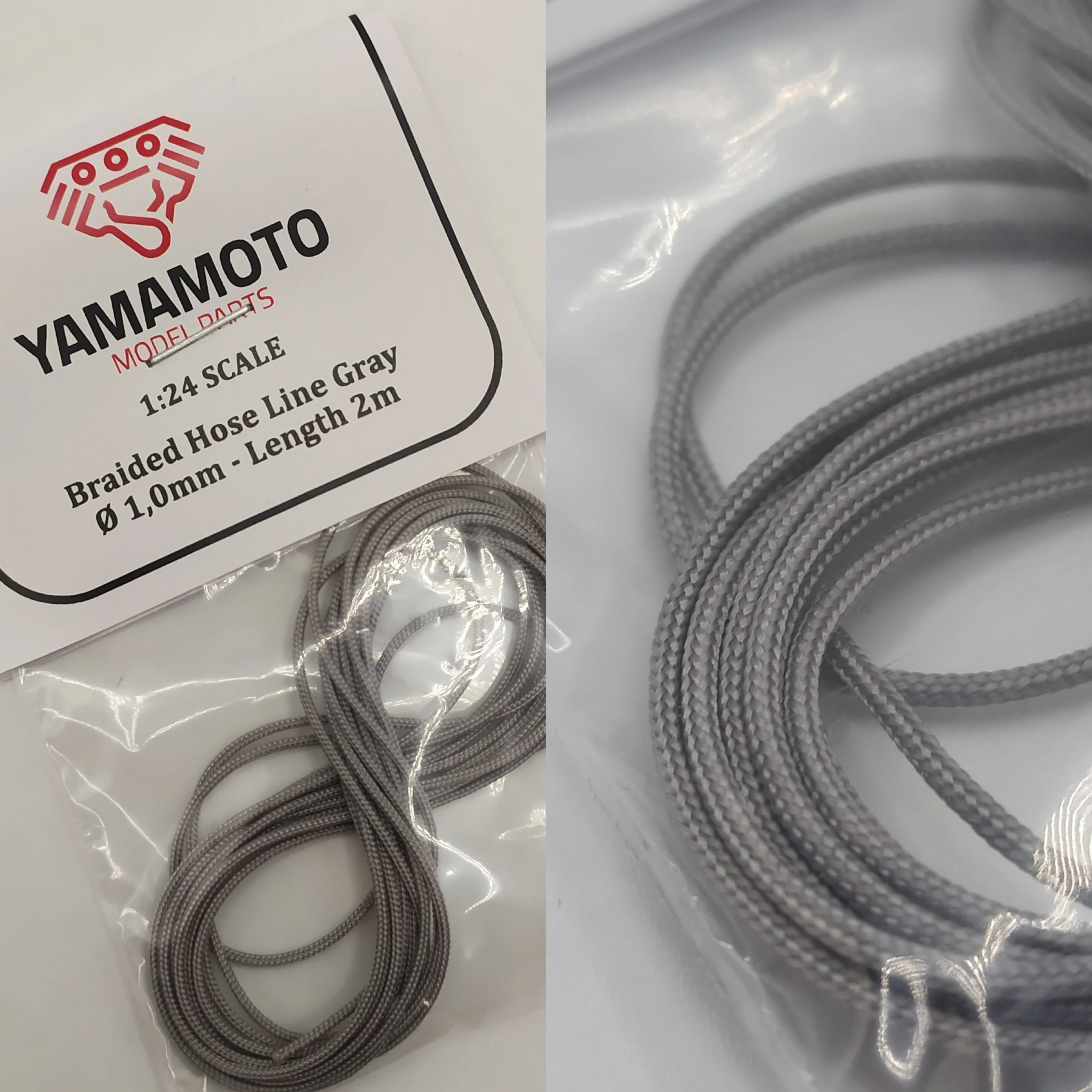 Yamamoto Model Parts 繊維チューブ シルバー 1mm × 2m　YMPTUN67