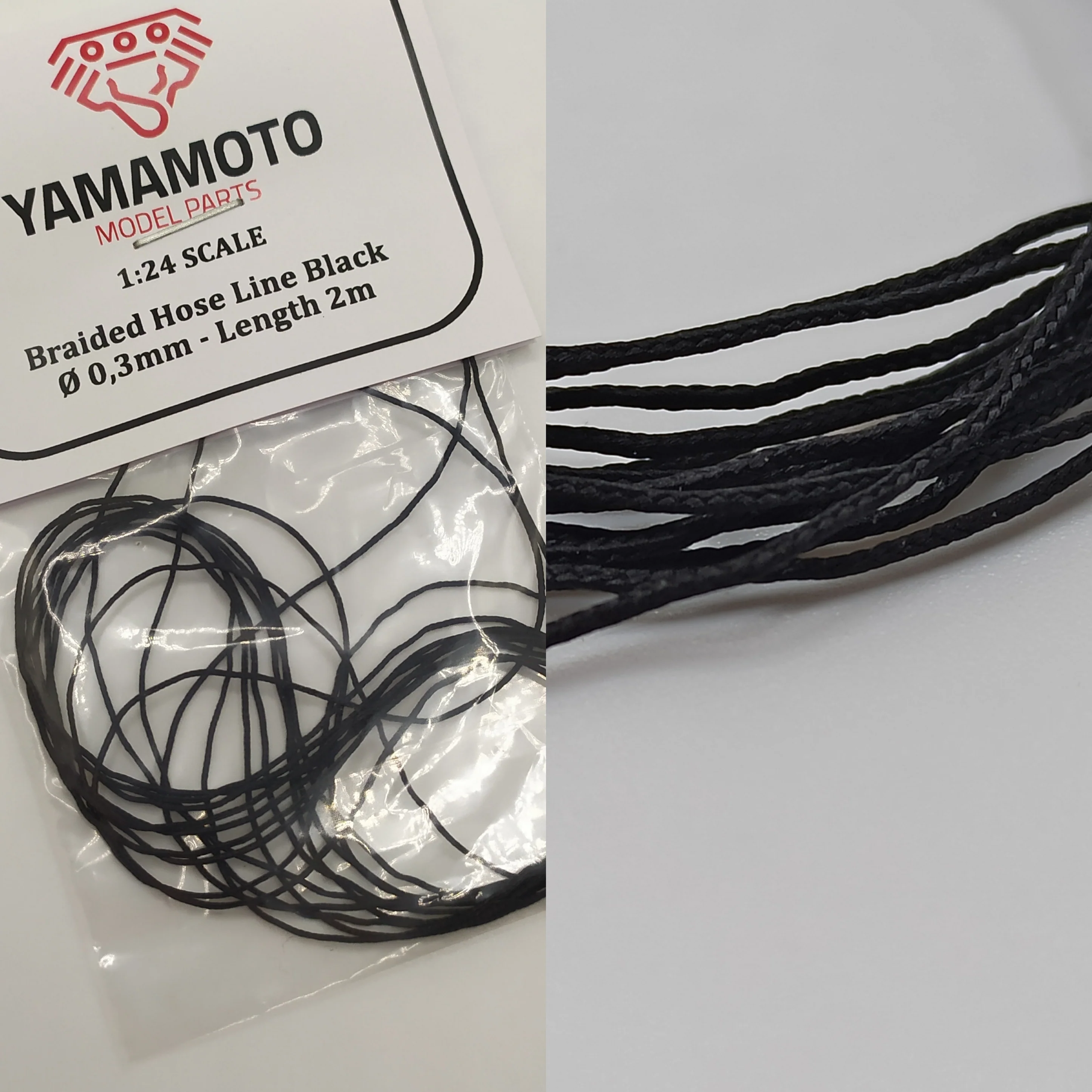 Yamamoto Model Parts 繊維チューブ ブラック 0.3mm × 2m　YMPTUN68