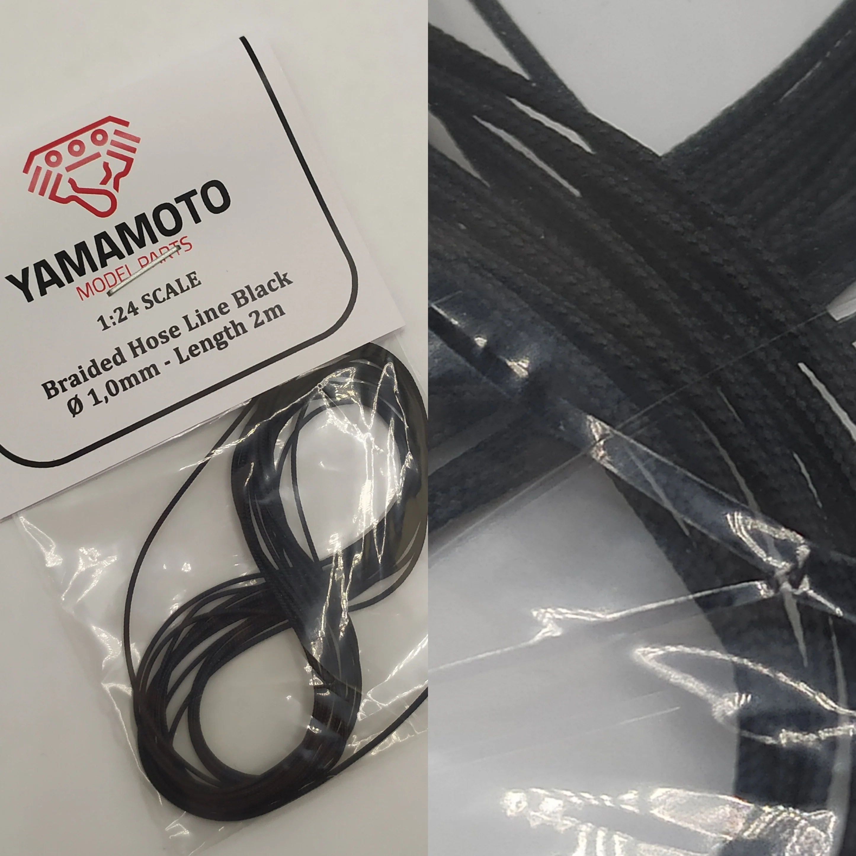 Yamamoto Model Parts 繊維チューブ ブラック 1mm × 2m　YMPTUN69