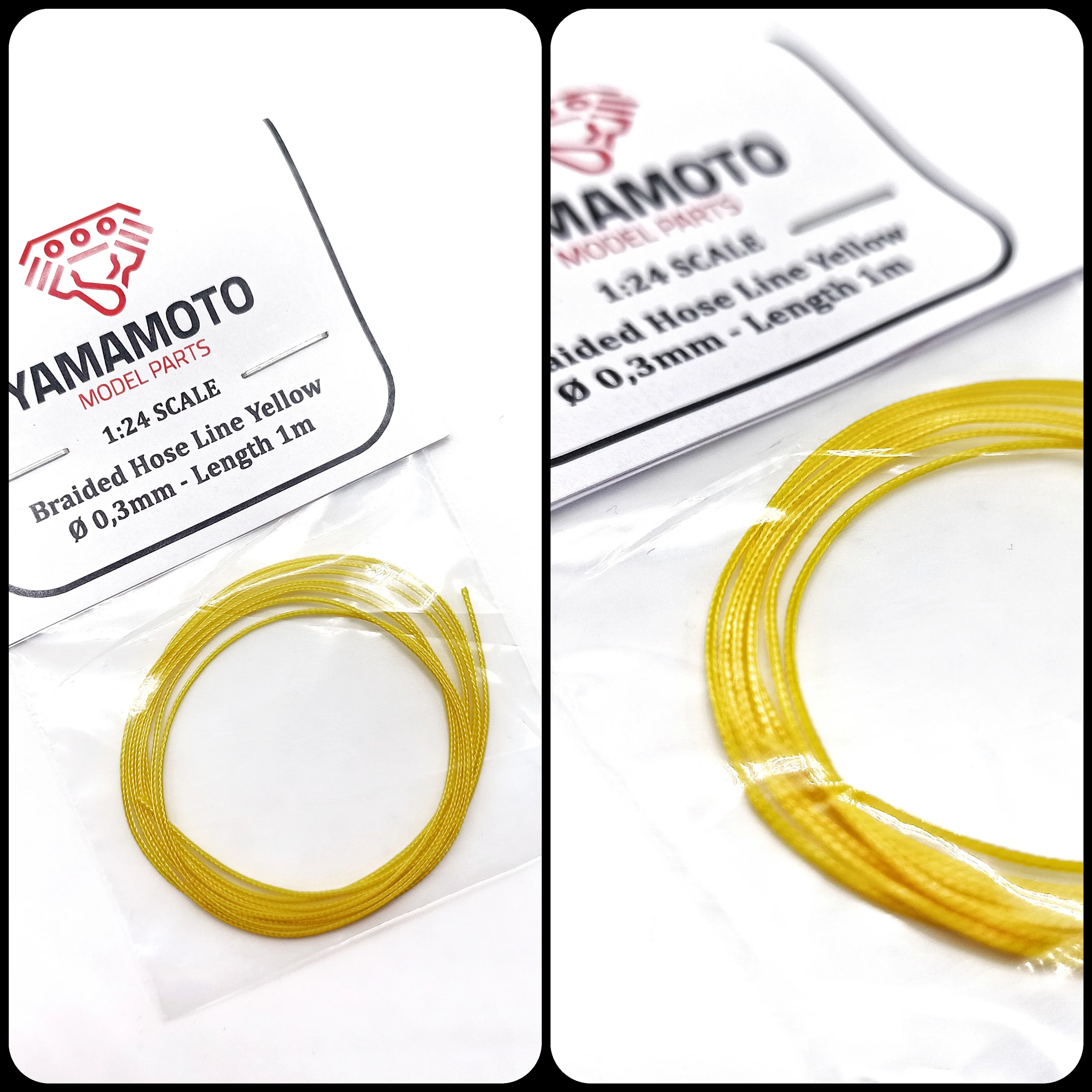 Yamamoto Model Parts 繊維チューブ イエロー 0.3mm × 2m　YMPTUN89