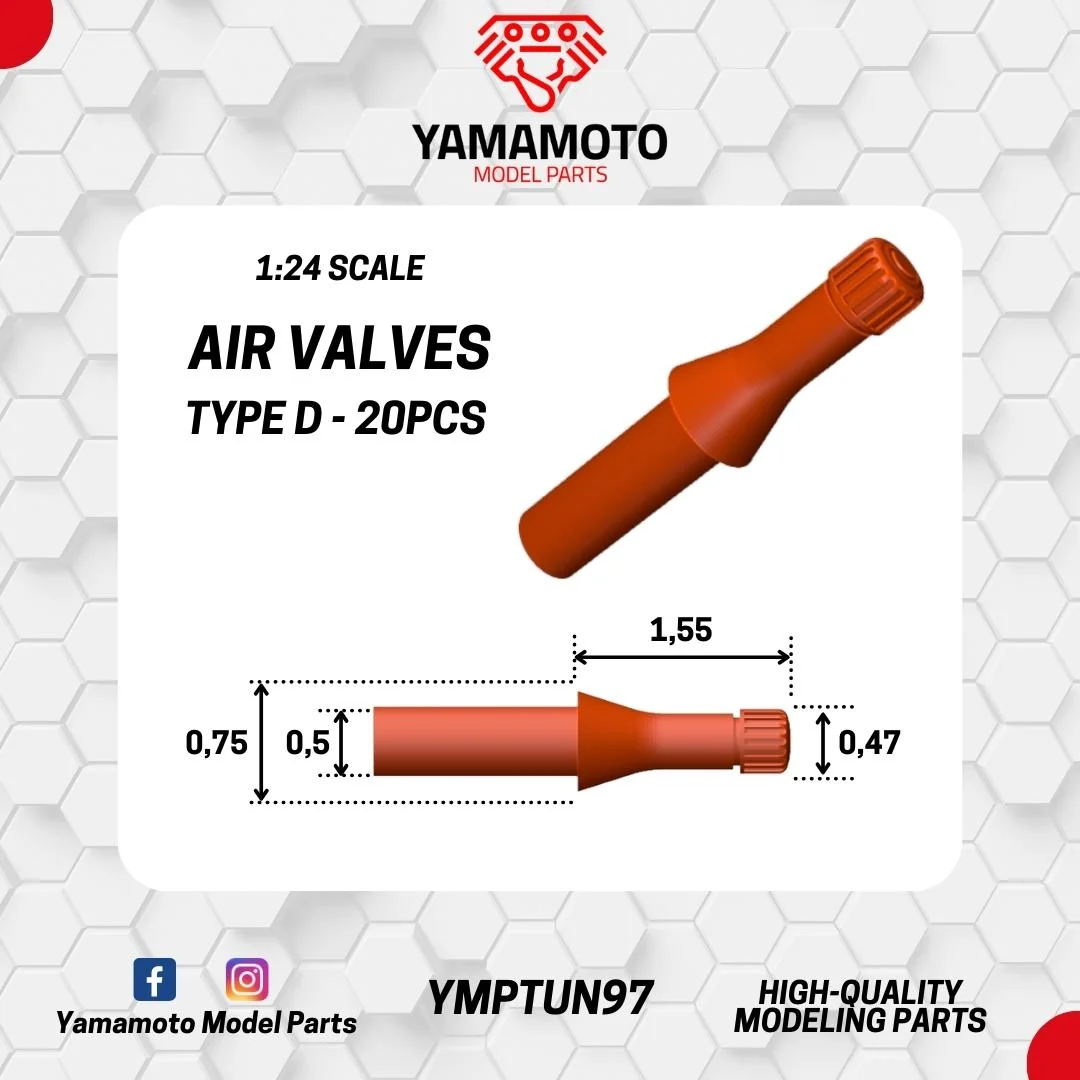 Yamamoto Model Parts 3Dプリントパーツ エアバルブ タイプD 20個入り　YMPTUN97
