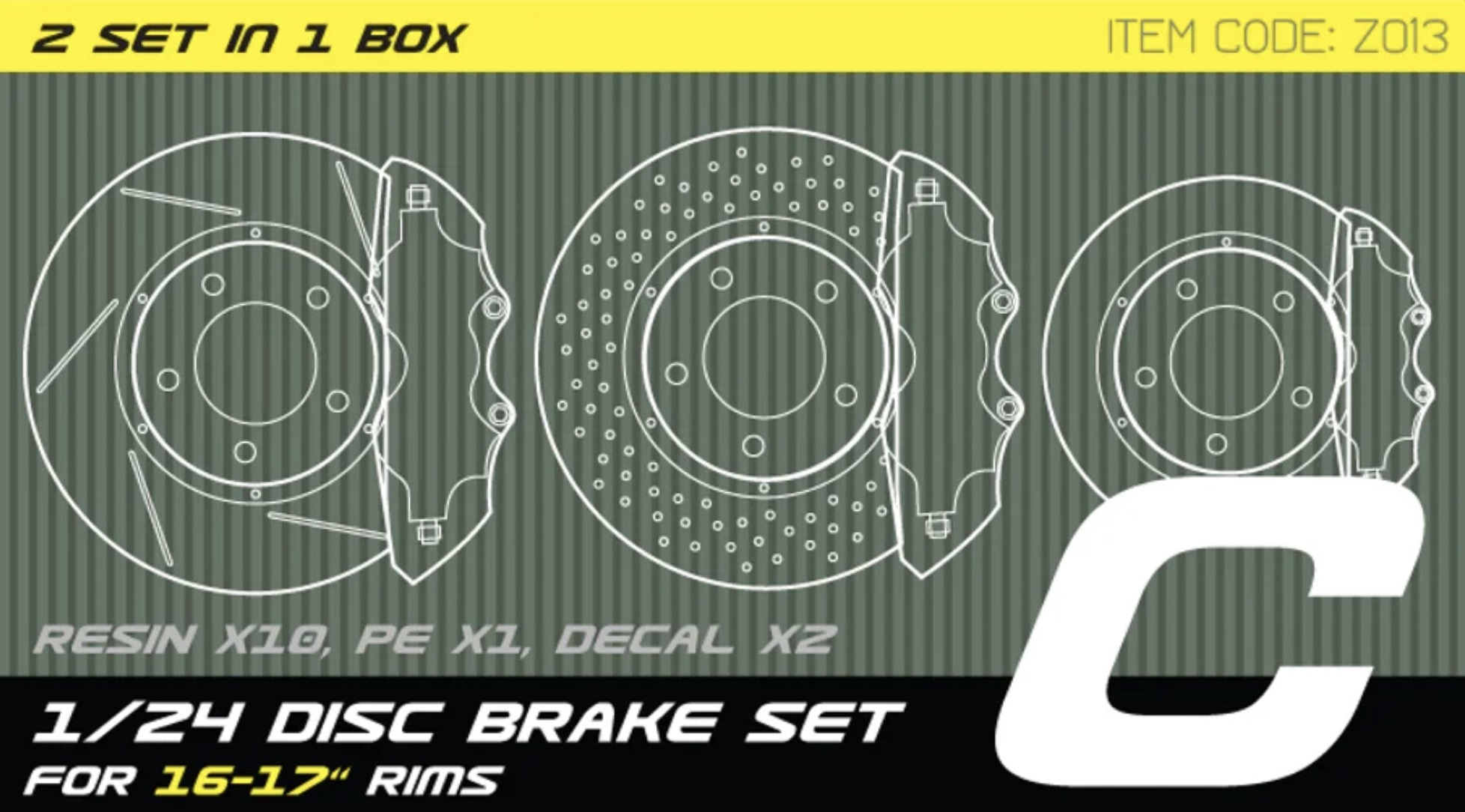 ZoomOn 1/24 ブレーキディスクセット タイプC 15,16,17インチ用　Z013