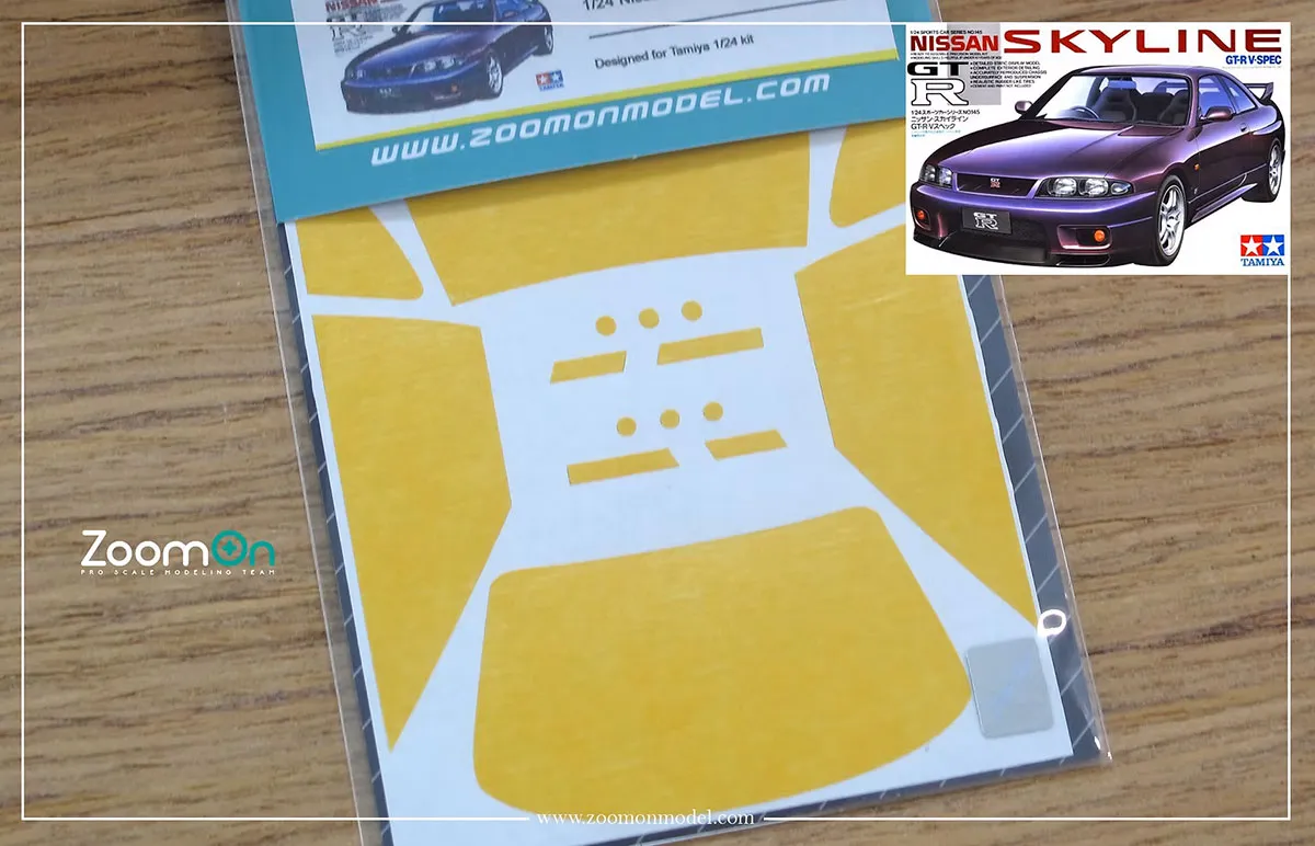 Zoom On 1/24ウインドウマスキングシート ニッサン スカイライン GT-R R33 タミヤ対応　ZD059