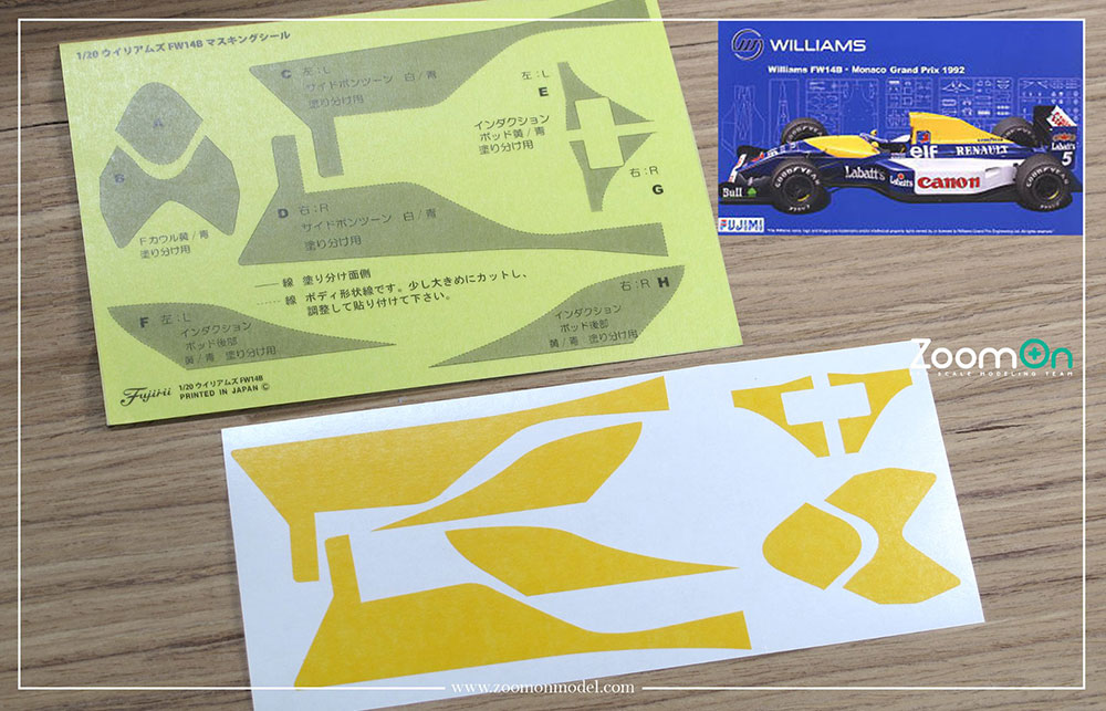ZoomOn 1/20 ウィリアムズ FW14B ボディー用マスキングテープ ZD158