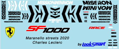ミュージアムコレクション 1/43 フェラーリ SF1000 バルセロナテスト MISSON WINNOW デカール (ルックスマート対応)　MC-D1008