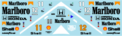 ミュージアムコレクション 1/24 マクラーレン MP4/4 1988 リペイント用 フルスポンサーデカール (デアゴスティーニ対応)　MC-D1038