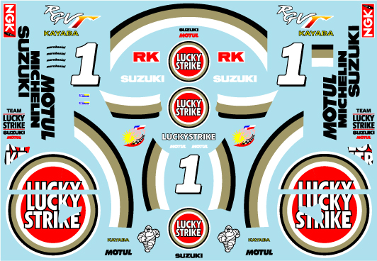 ミュージアムコレクション 1/12 スズキ RGV-γ 1994 ラッキーストライク タバコデカール プラッツ対応　MC-D1130
