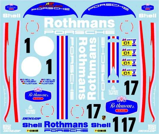 ミュージアムコレクション 1/24 ポルシェ 962 ルマン 1986 No.1 1987 No.17 フルデカール タミヤ対応　MC-D1150