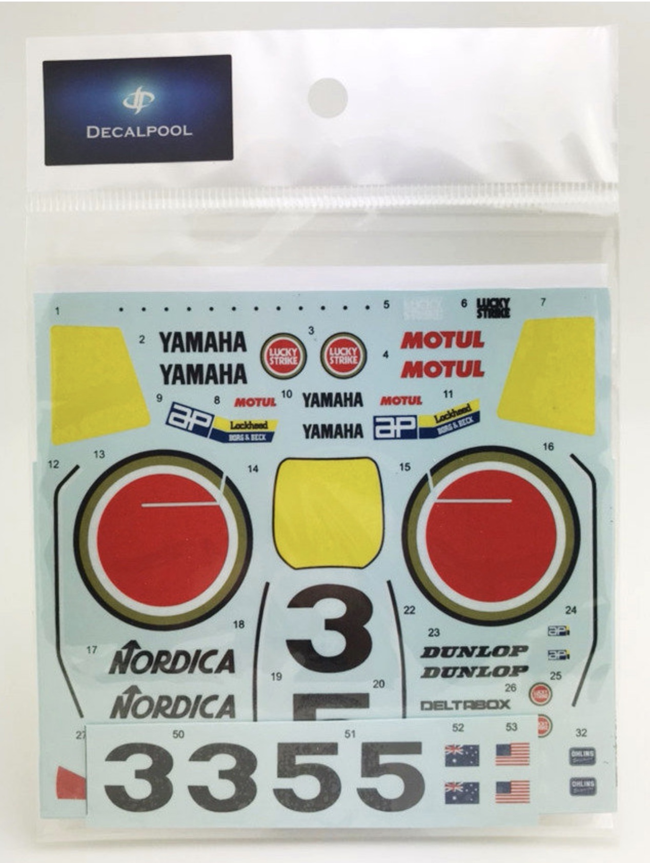 DecalPool 1/12 ヤマハ YZR500 ラッキーストライク WGP 1989 No