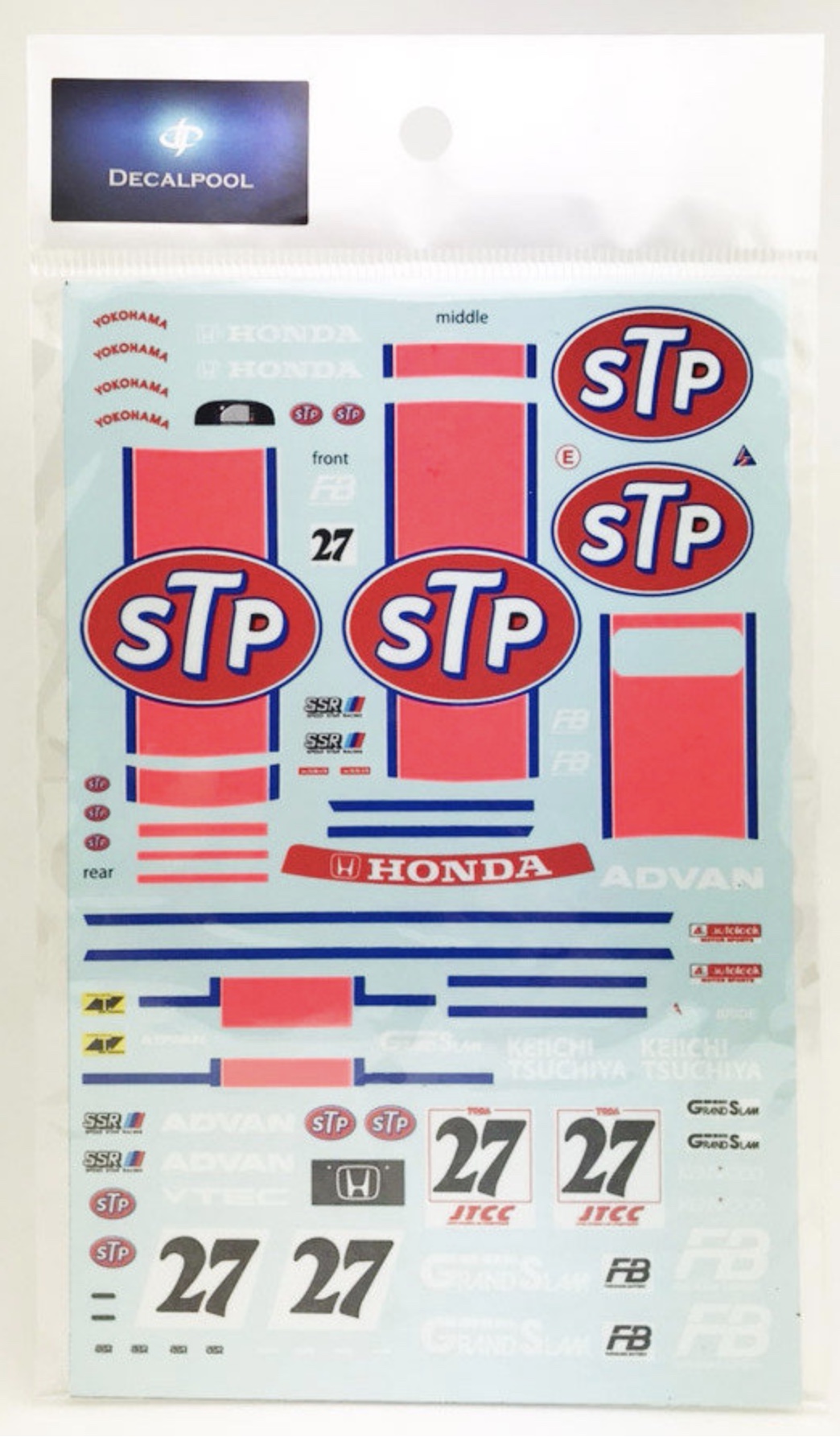 DecalPool 1/24 ホンダ シビック EG9 STP チーム土屋圭一 JTCC 1994 No.27 フルスポンサーデカール (ハセガワ対応)　DP146